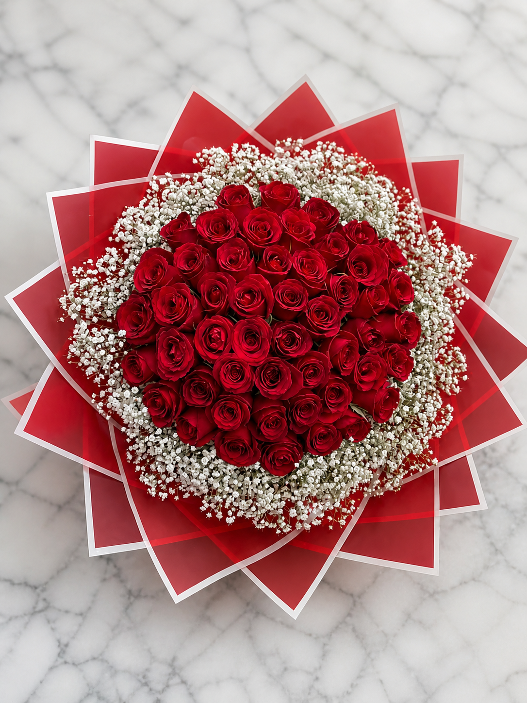Velvet Bloom – 50 Roses Bouquet