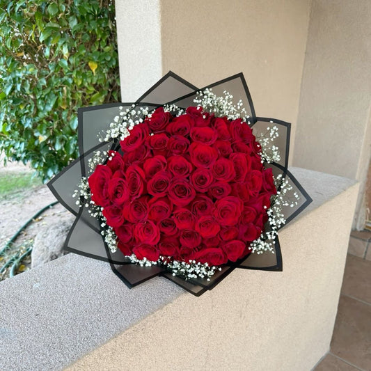 50 Red Roses – Classic Luxury Bouquet